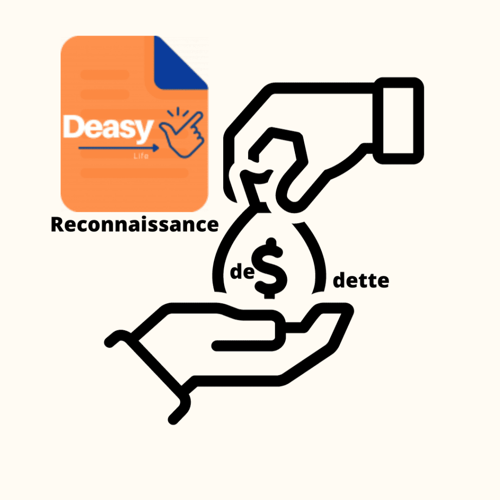 prêt entre particulier - reconnaissance de dette deasy life
